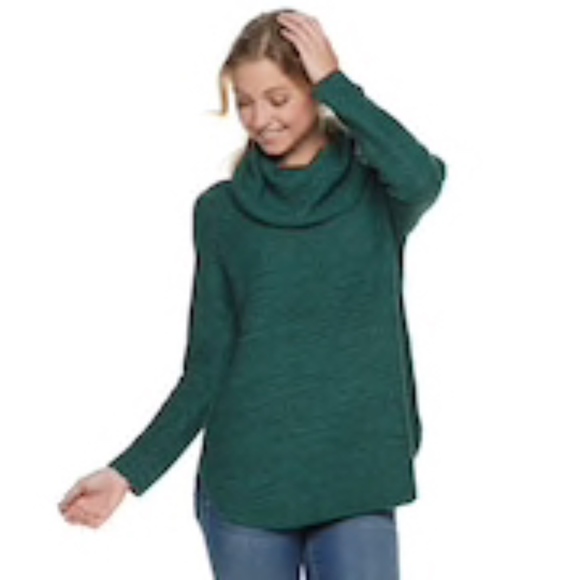 Green Cowl Neck Tunic Sweater | Poshmark